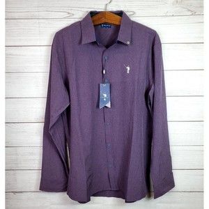 William Murray NWT Performance Men's XL Long Sleeve Button Down Shirt Purple